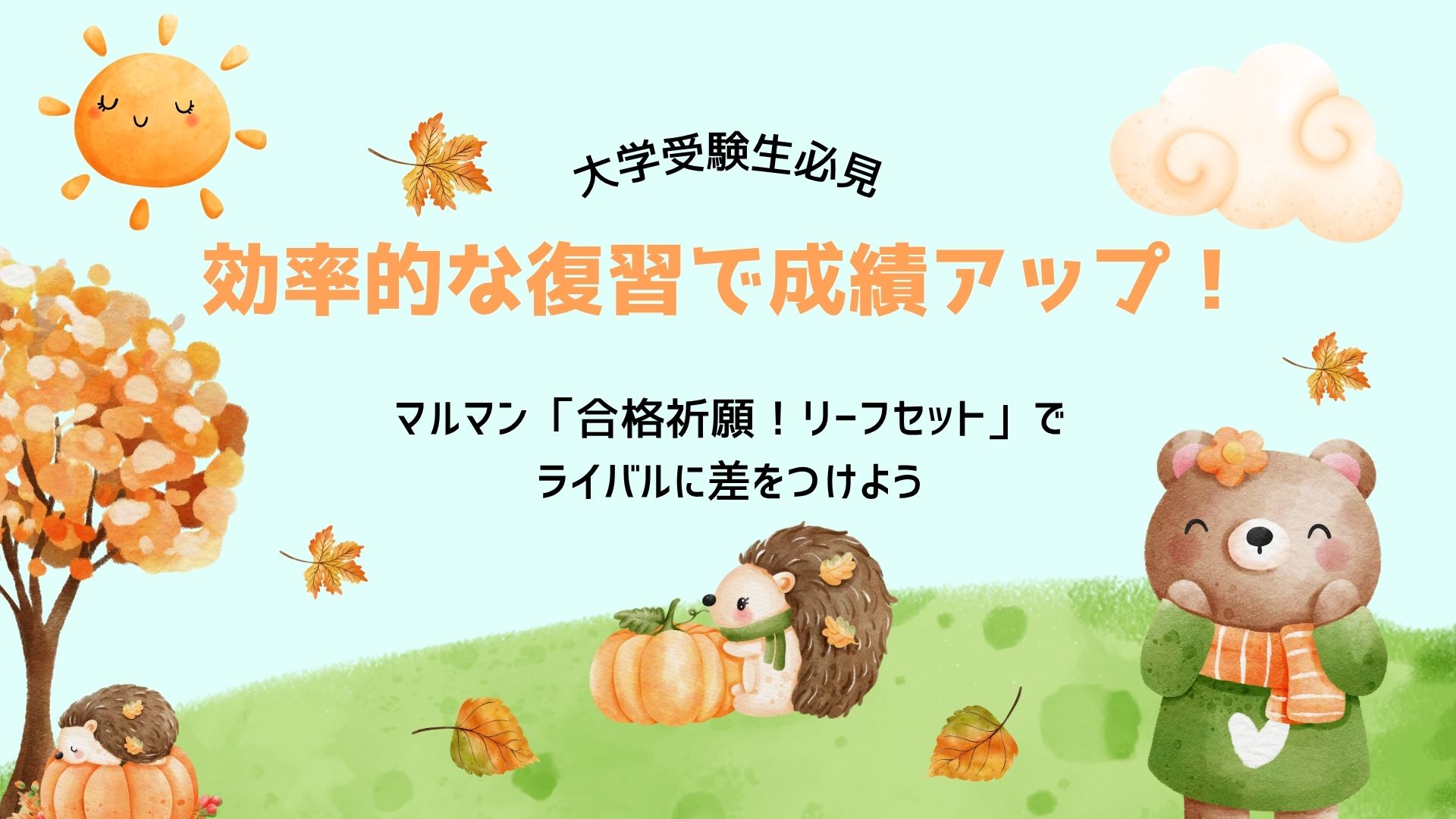 【大学受験生必見】効率的な復習で成績アップ！マルマン「合格祈願！リーフセット」でライバルに差をつけよう