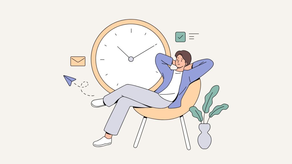 一息ついている高校生